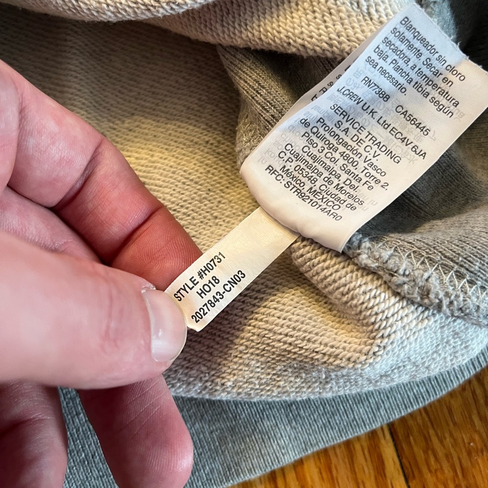J Crew Vintage Fleece French Terry Pullover Hoodie Sweatshirt - Picture 5 of 5